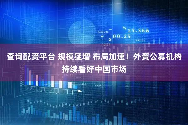 查询配资平台 规模猛增 布局加速！外资公募机构持续看好中国市场