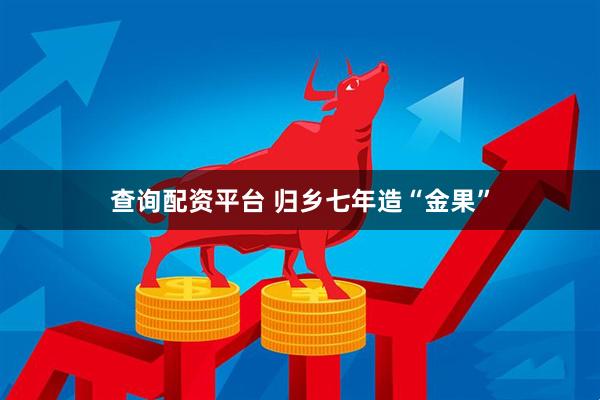查询配资平台 归乡七年造“金果”